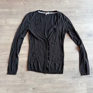 Little yellow button black cardigan - size medium - EUC